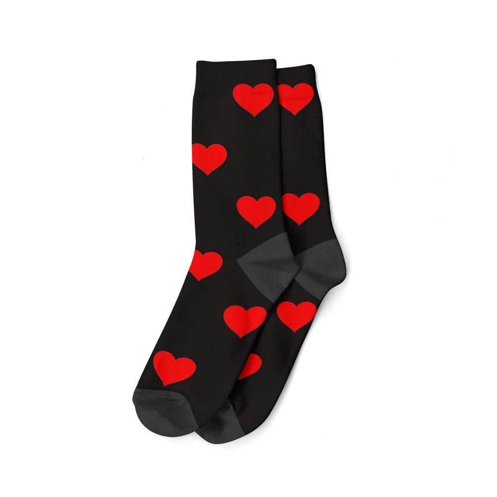 Custom Face Photo Socks "Heart" Personalized Unisex Print Socks