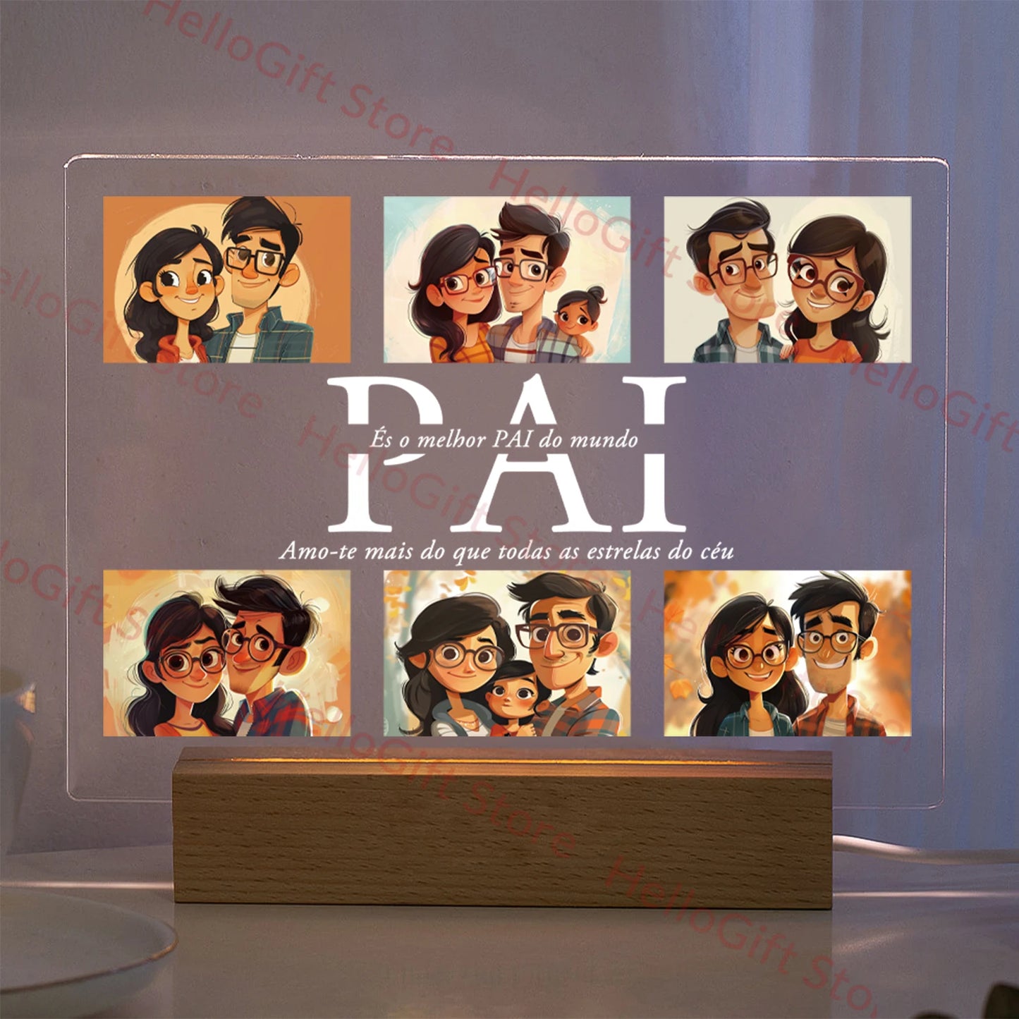 Personalized LED Acrylic Night Light – Custom Photo & Text 3D Lamp, Gift for Mom, Dad, Family, Love, Birthday, Christmas