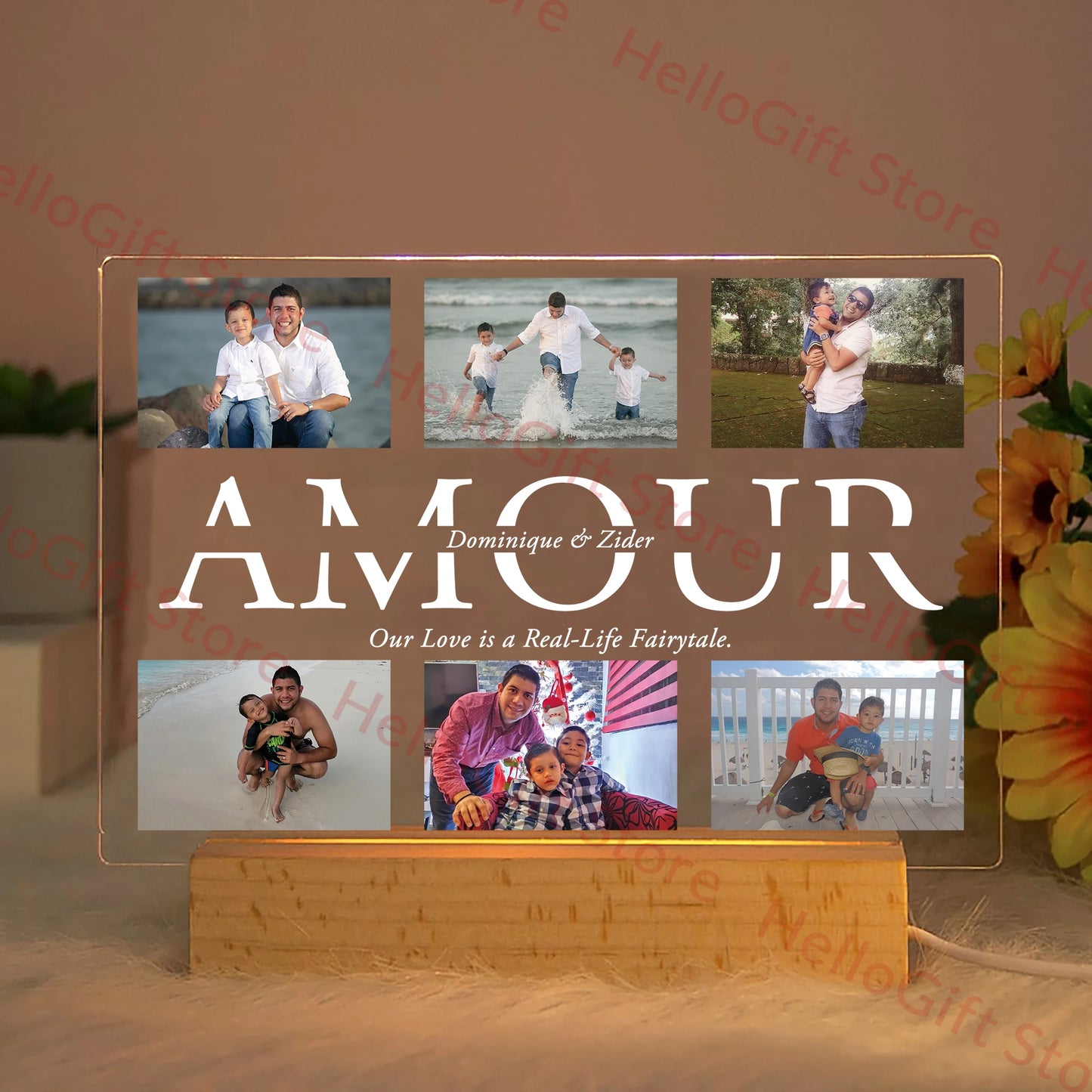Personalized Acrylic LED Night Light – Custom Photo & Text Lamp Gift for Family, Friends, Mom, Dad, Wedding, Birthday, Christmas