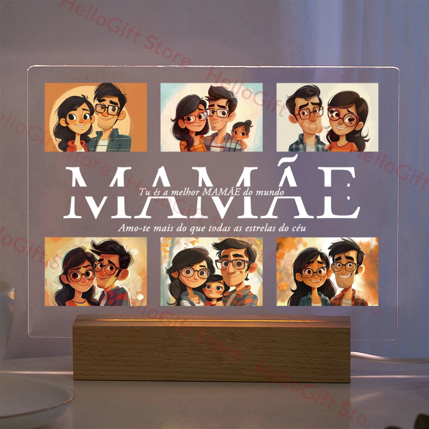 Personalized LED Acrylic Night Light – Custom Photo & Text 3D Lamp, Gift for Mom, Dad, Family, Love, Birthday, Christmas
