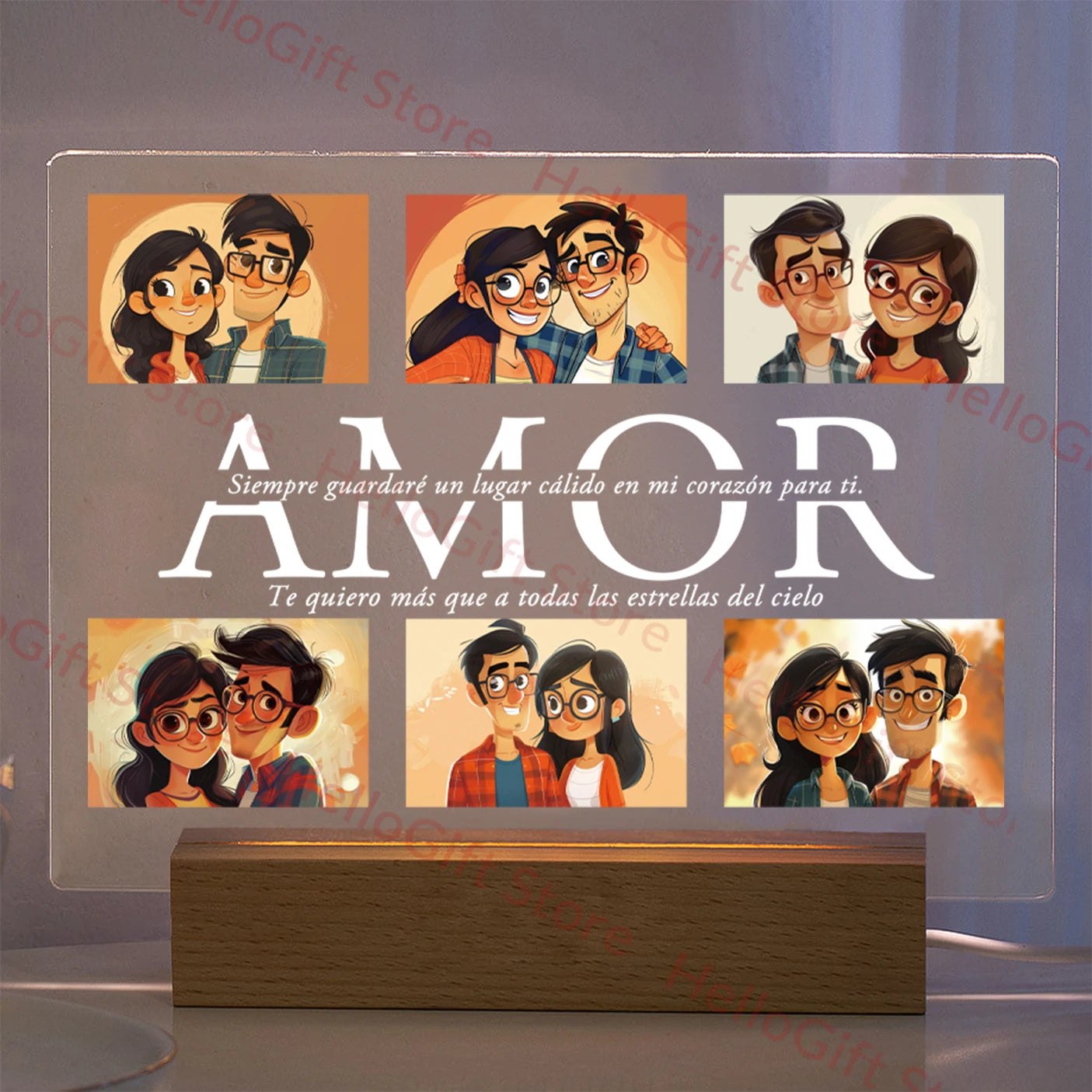 Personalized LED Acrylic Night Light – Custom Photo & Text 3D Lamp, Gift for Mom, Dad, Family, Love, Birthday, Christmas
