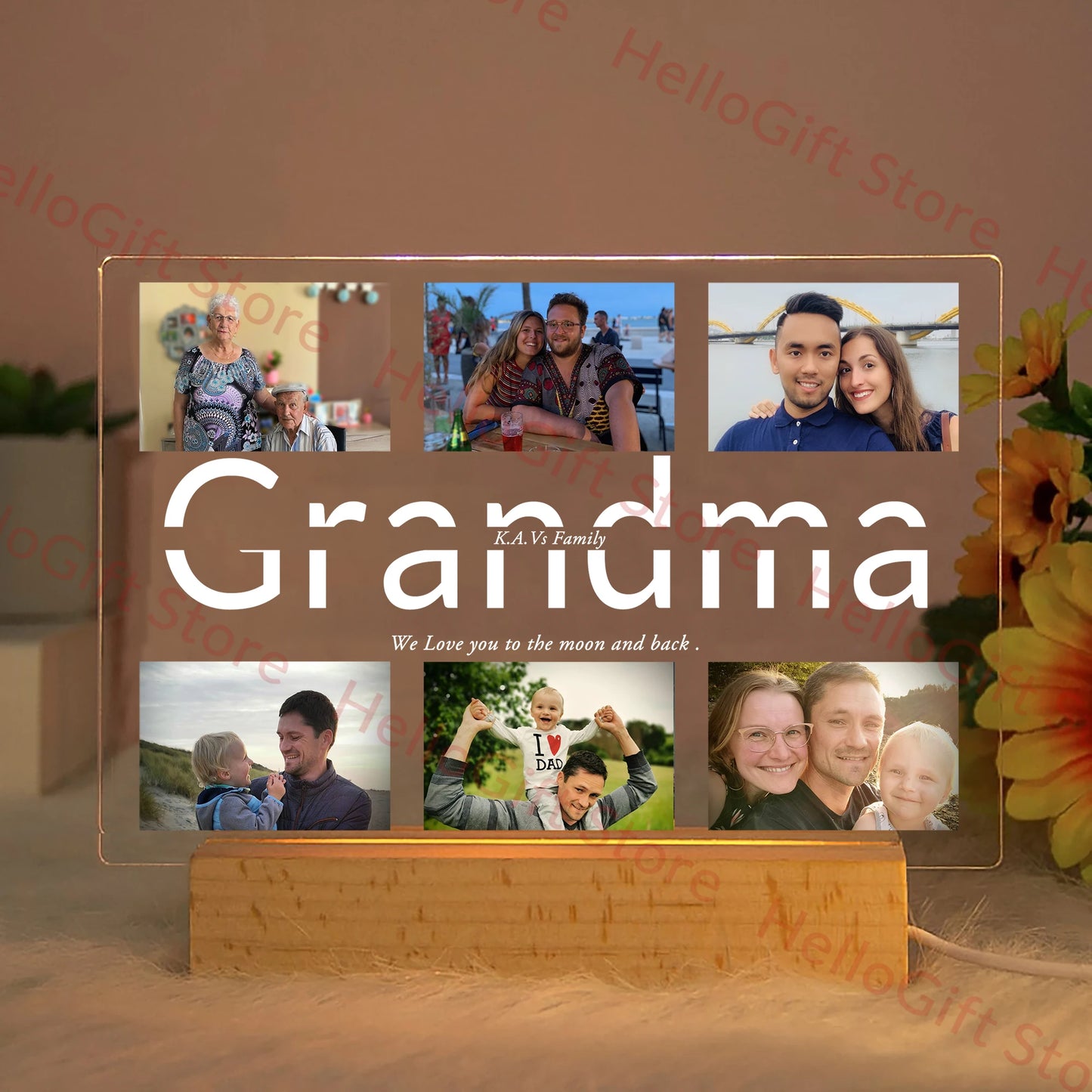 Personalized Acrylic LED Night Light – Custom Photo & Text Lamp Gift for Family, Friends, Mom, Dad, Wedding, Birthday, Christmas